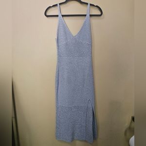 Aritzia Wilfred Evie Midi Dress Crochet Slip With Slit Women's Size S Lavander